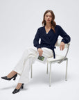 Wool V Neck Tie Waist Sweater - Long Sleeve-SUUKSESS-SUUKSESS