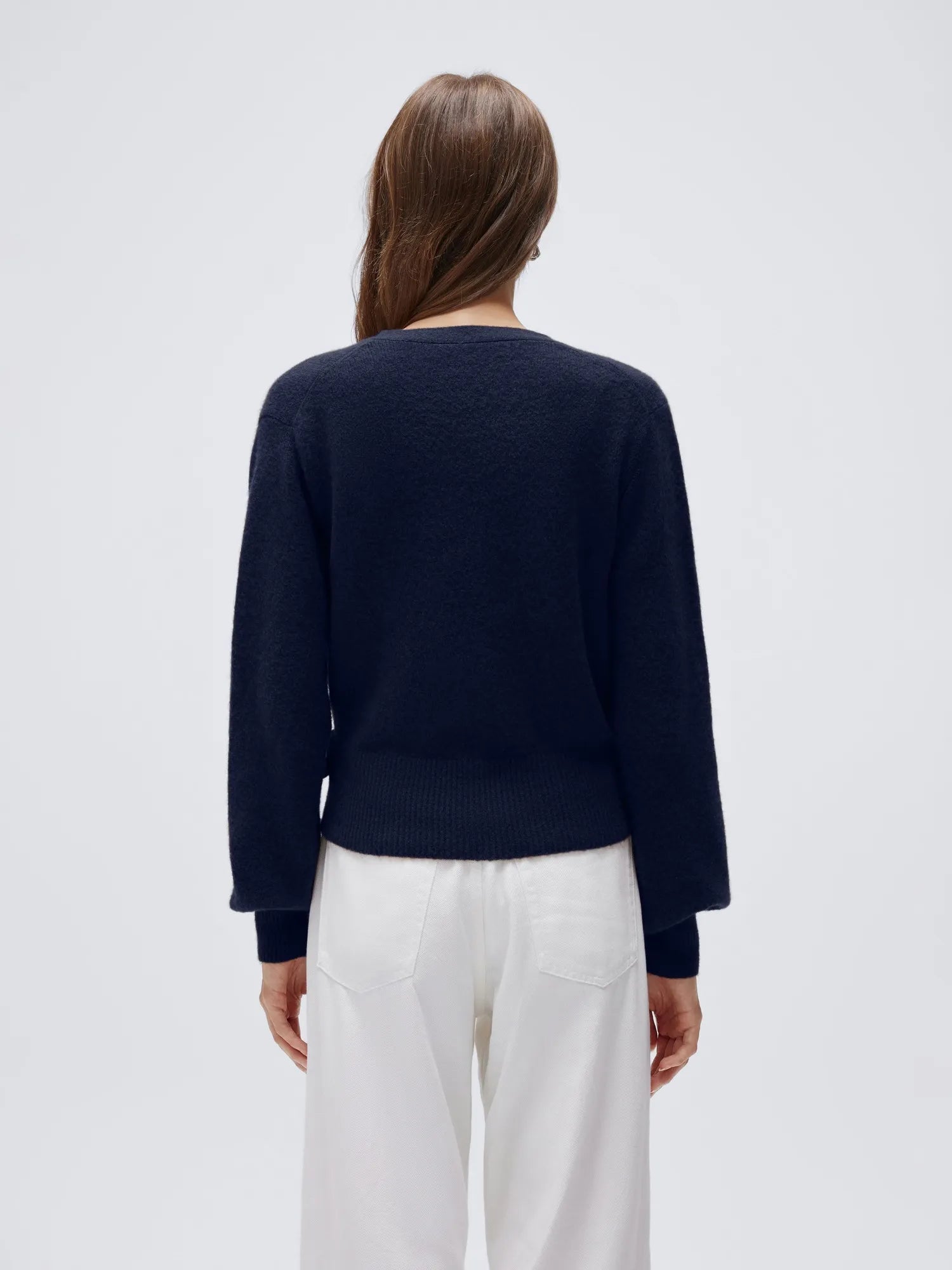 Wool V Neck Tie Waist Sweater - Long Sleeve-SUUKSESS-SUUKSESS