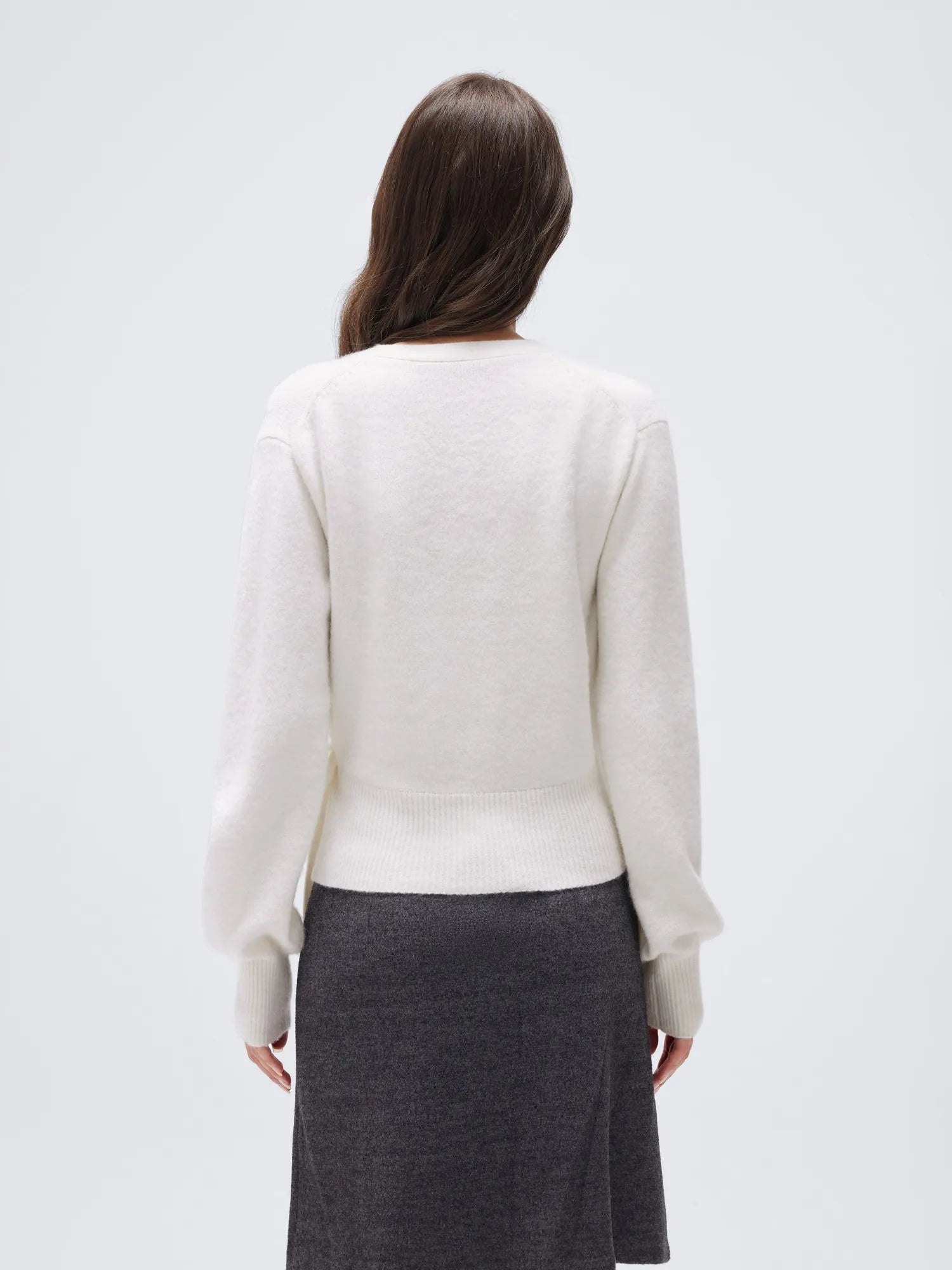 Wool V Neck Tie Waist Sweater - Long Sleeve-SUUKSESS-SUUKSESS