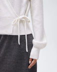 Wool V Neck Tie Waist Sweater - Long Sleeve-SUUKSESS-SUUKSESS