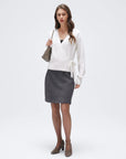 Wool V Neck Tie Waist Sweater - Long Sleeve-SUUKSESS-SUUKSESS