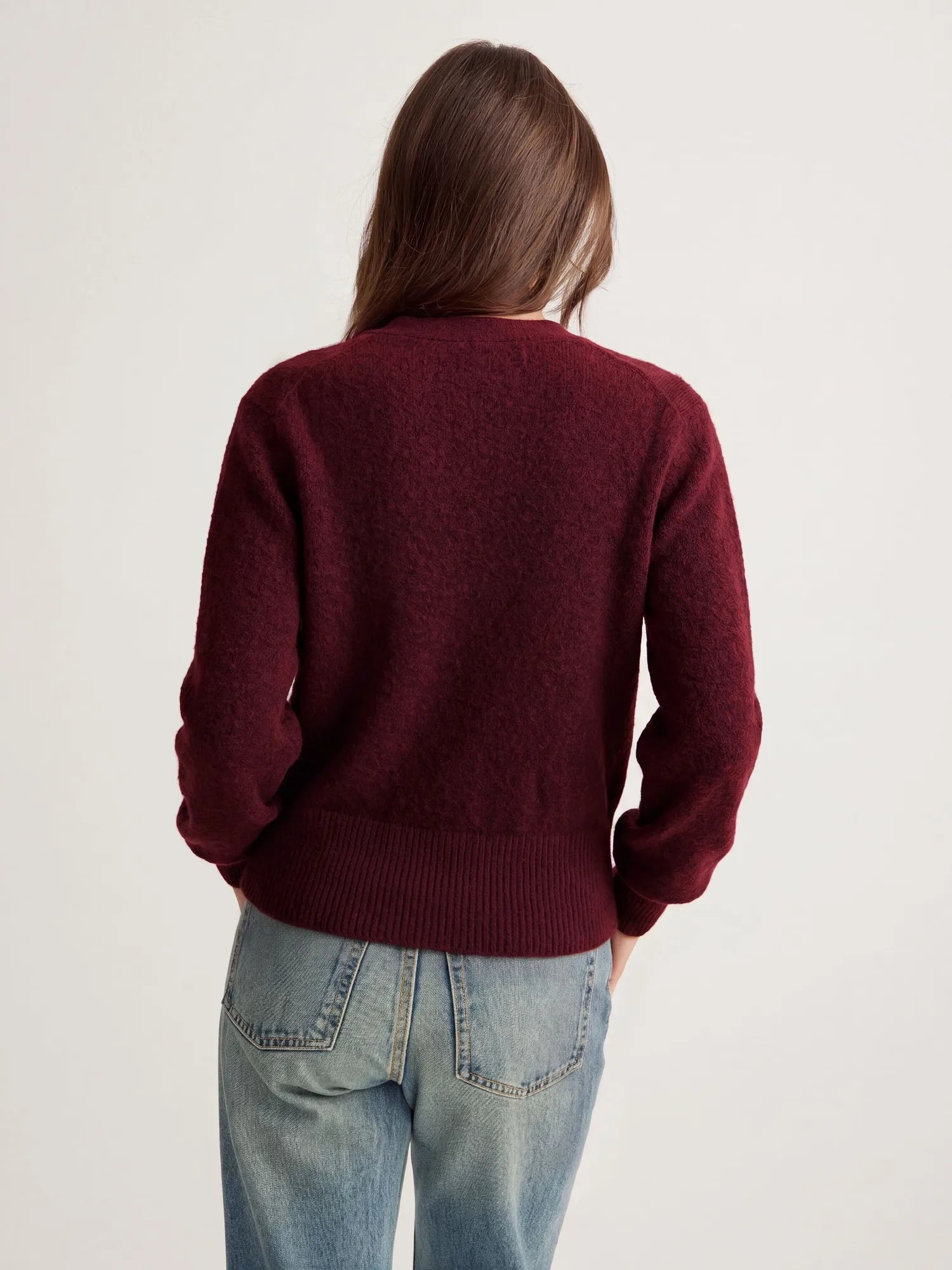 Wool V Neck Tie Waist Sweater - Long Sleeve-SUUKSESS-SUUKSESS