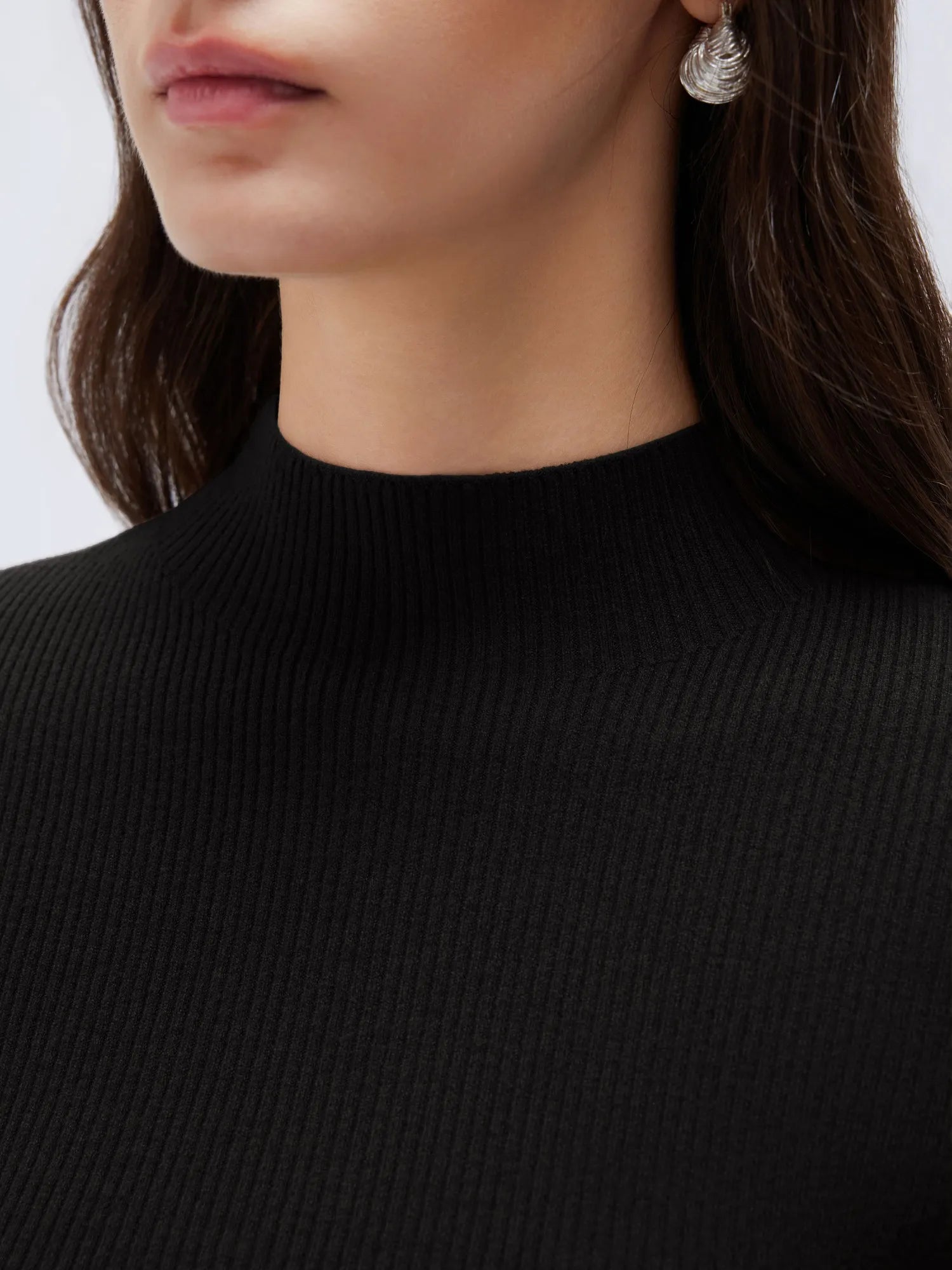 Cashmere Mock Turtleneck Shirt - Long Sleeve-SUUKSESS-SUUKSESS