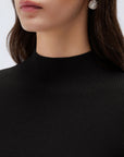 Cashmere Mock Turtleneck Shirt - Long Sleeve-SUUKSESS-SUUKSESS