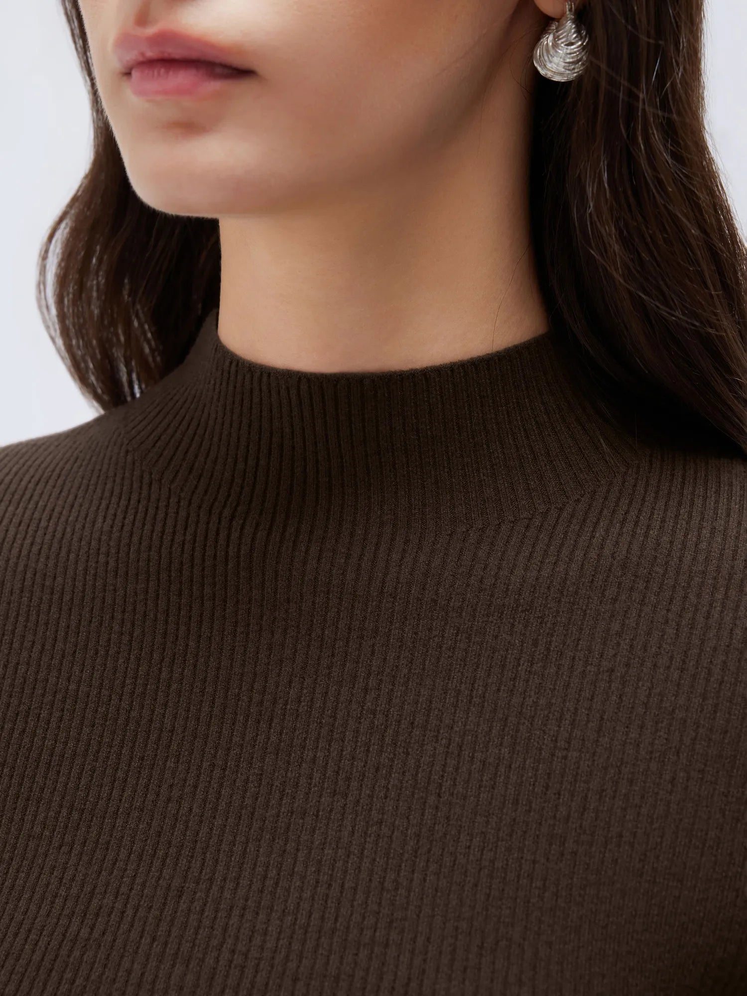 Cashmere Mock Turtleneck Shirt - Long Sleeve-SUUKSESS-SUUKSESS