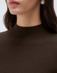 Cashmere Mock Turtleneck Shirt - Long Sleeve-SUUKSESS-SUUKSESS