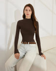 Cashmere Mock Turtleneck Shirt - Long Sleeve-SUUKSESS-SUUKSESS