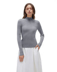 Cashmere Mock Turtleneck Shirt - Long Sleeve-SUUKSESS-SUUKSESS