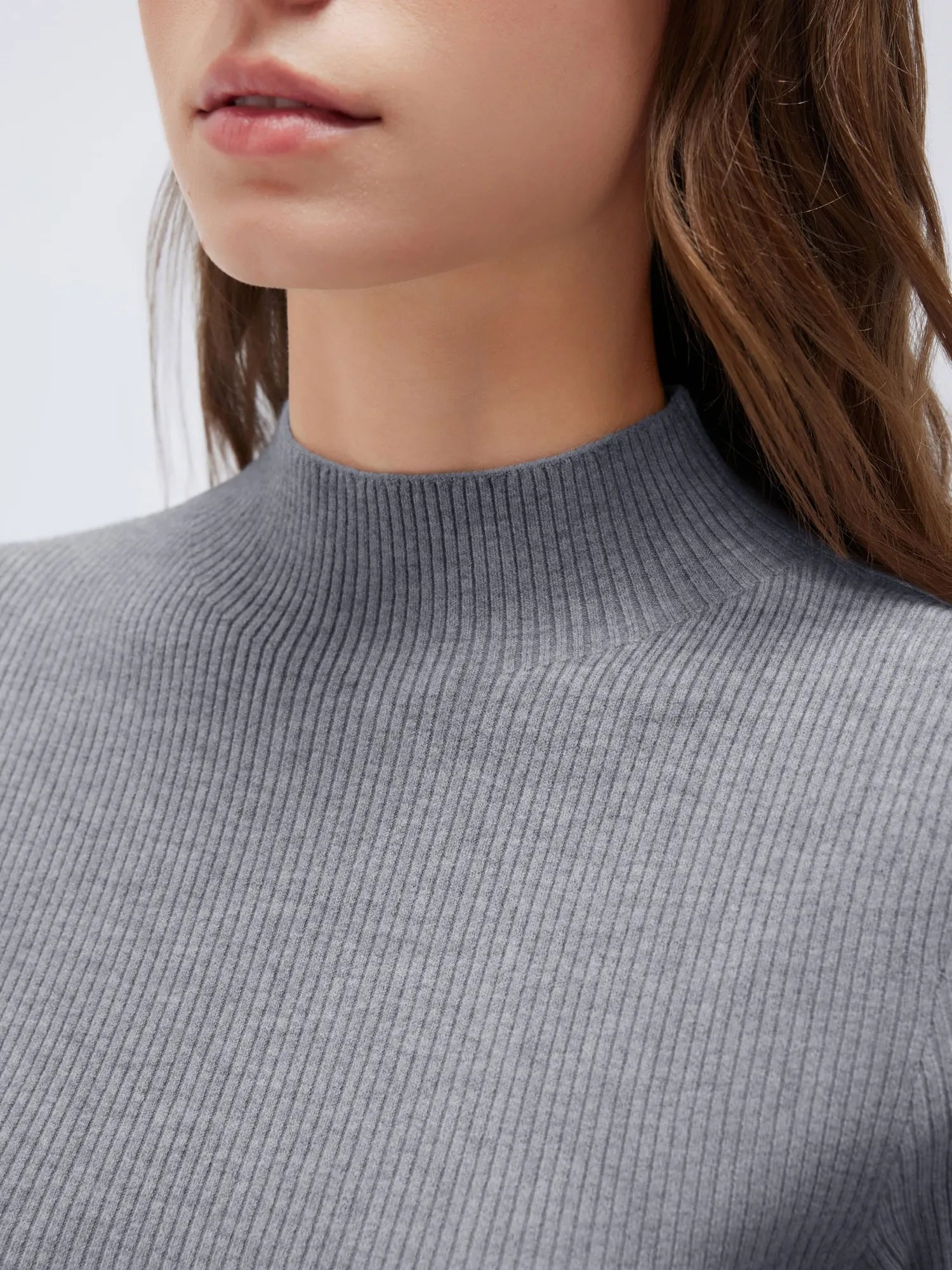 Cashmere Mock Turtleneck Shirt - Long Sleeve-SUUKSESS-SUUKSESS