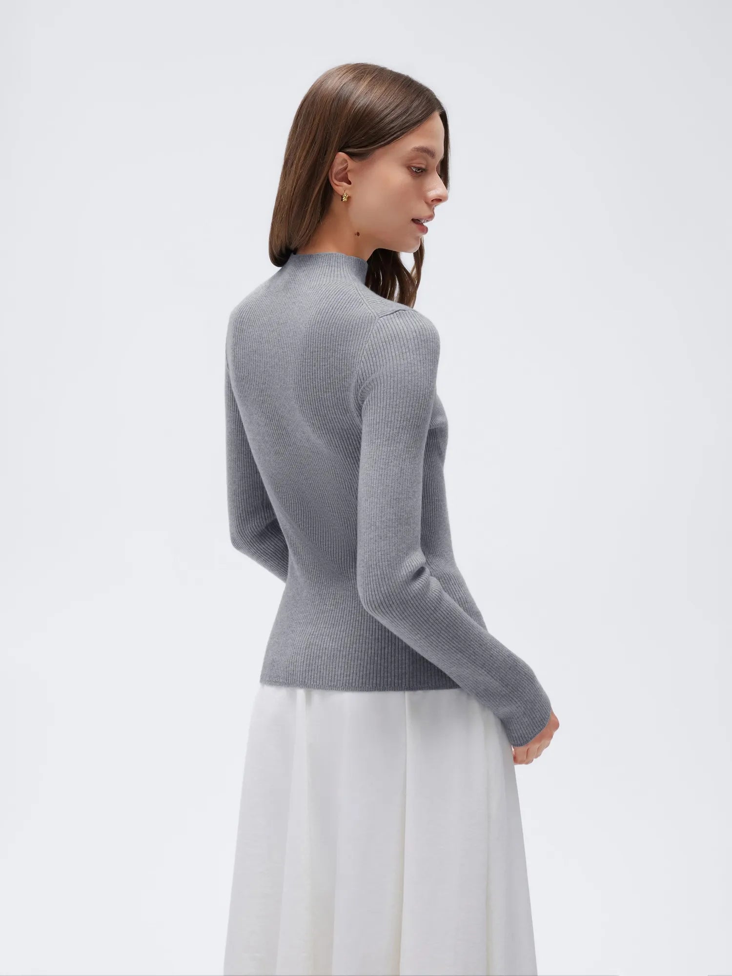 Cashmere Mock Turtleneck Shirt - Long Sleeve-SUUKSESS-SUUKSESS