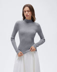 Cashmere Mock Turtleneck Shirt - Long Sleeve-SUUKSESS-SUUKSESS