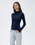 Cashmere Mock Turtleneck Shirt - Long Sleeve-SUUKSESS-SUUKSESS