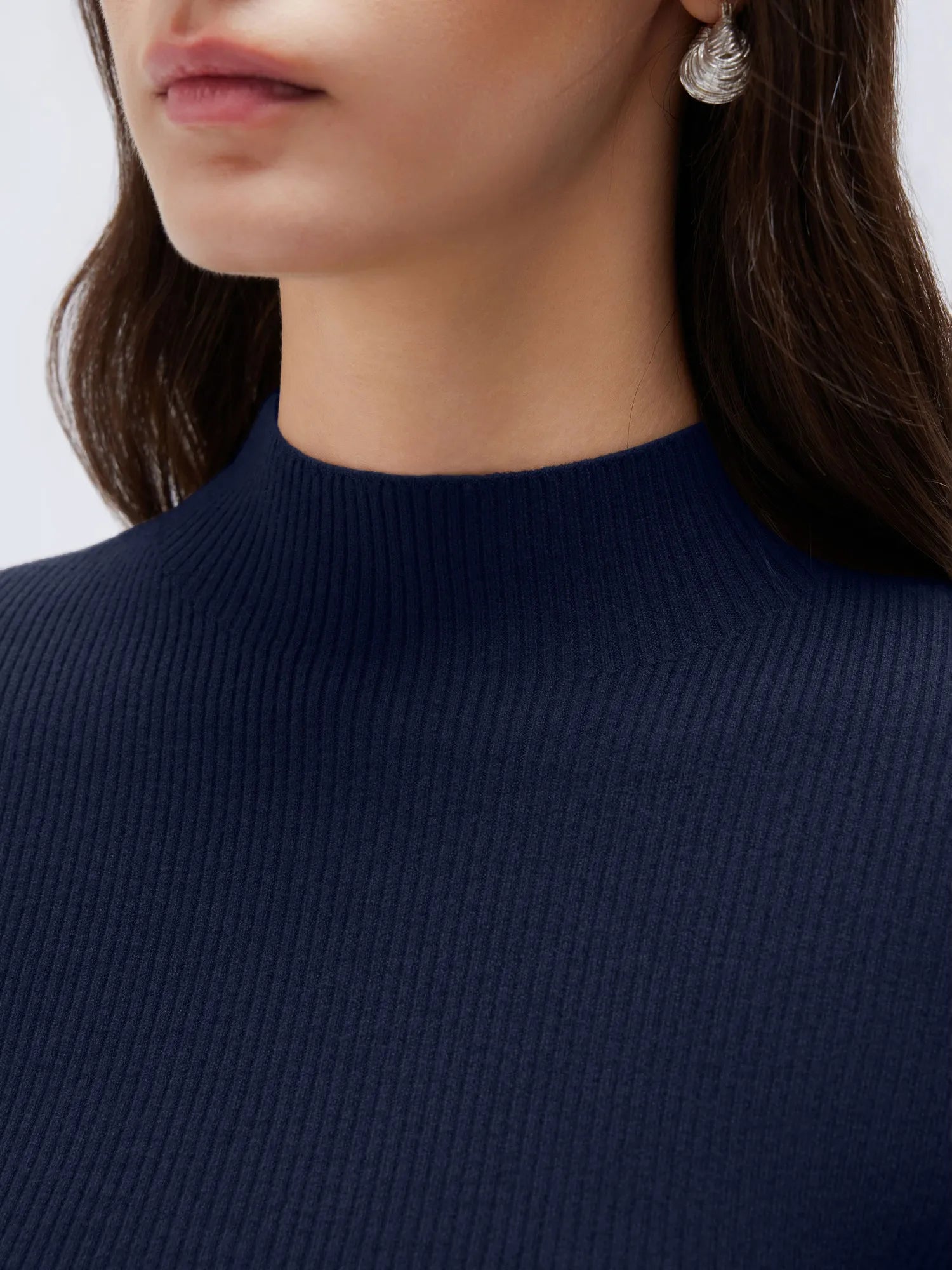 Cashmere Mock Turtleneck Shirt - Long Sleeve-SUUKSESS-SUUKSESS