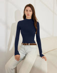 Cashmere Mock Turtleneck Shirt - Long Sleeve-SUUKSESS-SUUKSESS