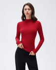 Cashmere Mock Turtleneck Shirt - Long Sleeve-SUUKSESS-SUUKSESS