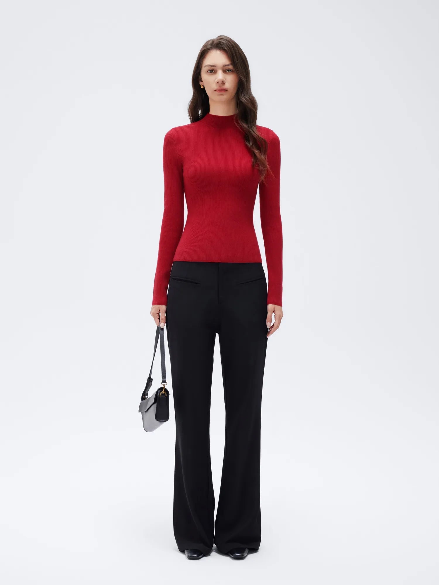 Cashmere Mock Turtleneck Shirt - Long Sleeve-SUUKSESS-SUUKSESS