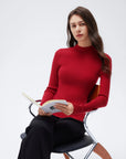 Cashmere Mock Turtleneck Shirt - Long Sleeve-SUUKSESS-SUUKSESS