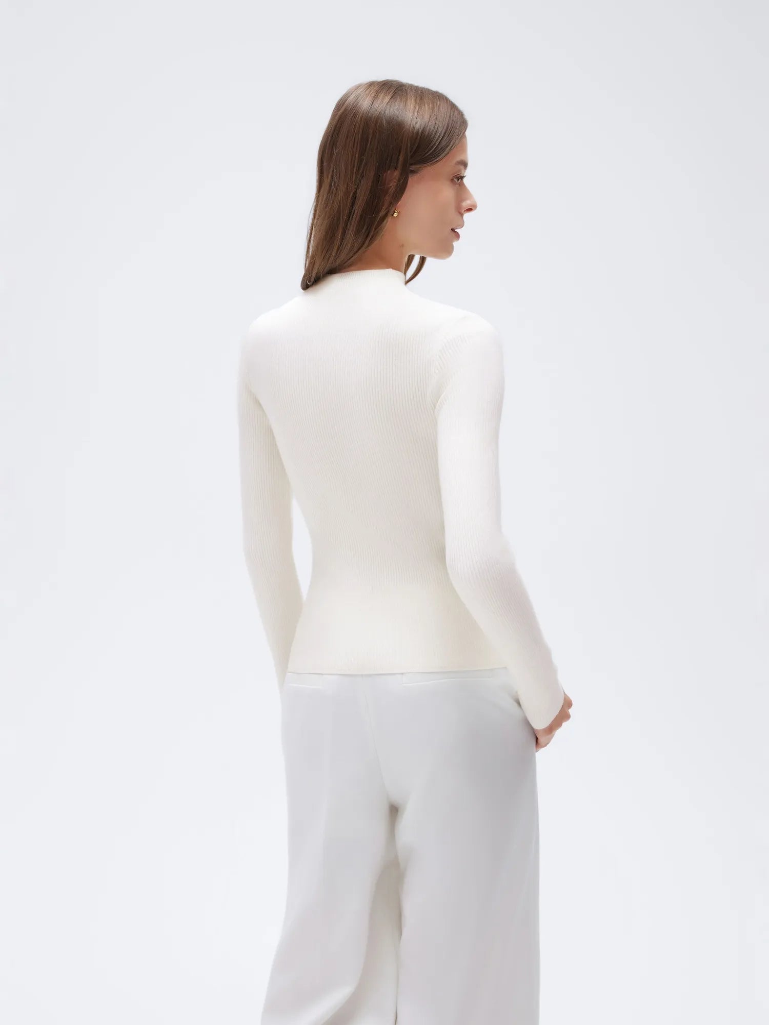 Cashmere Mock Turtleneck Shirt - Long Sleeve-SUUKSESS-SUUKSESS