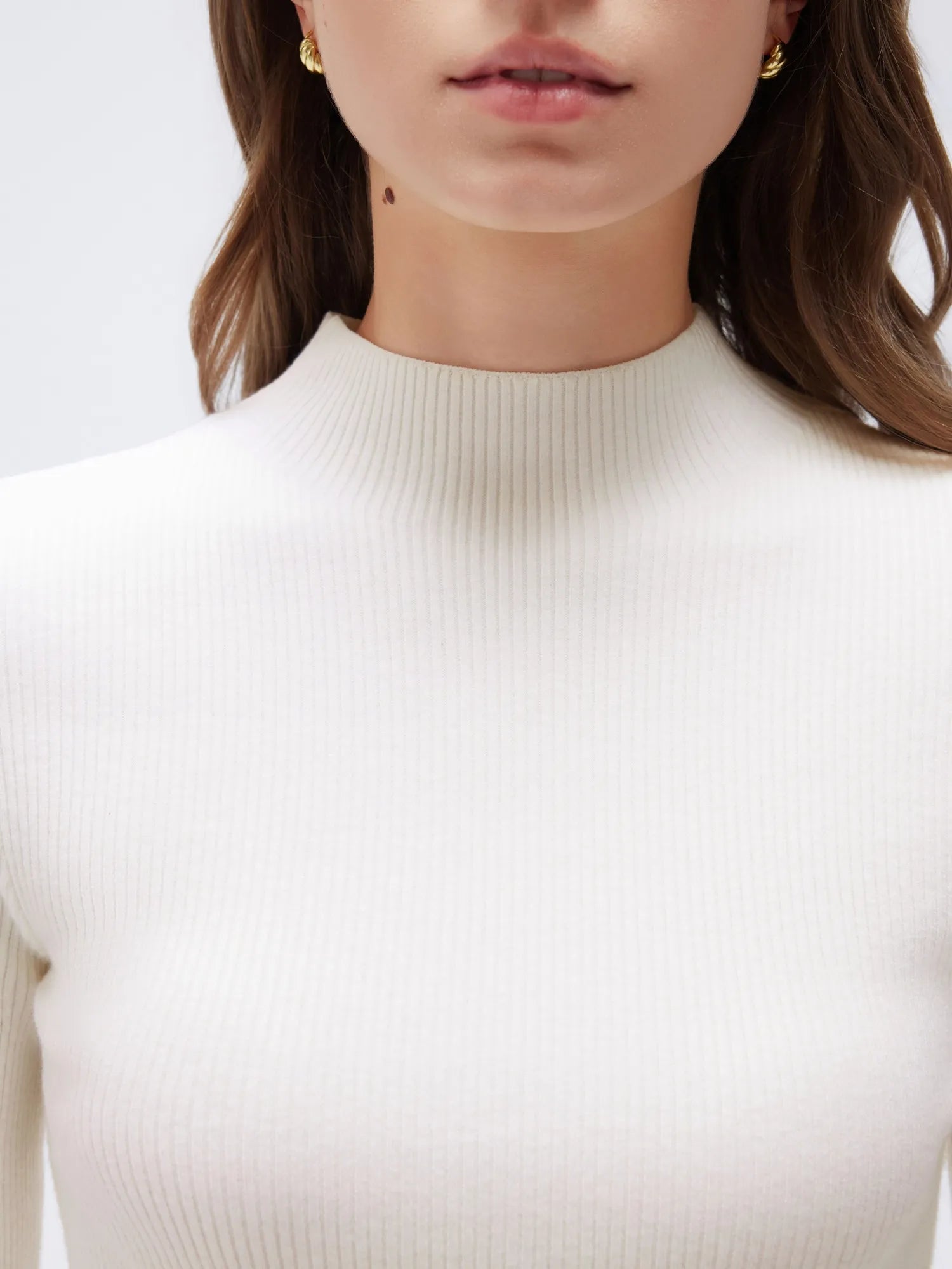 Cashmere Mock Turtleneck Shirt - Long Sleeve-SUUKSESS-SUUKSESS