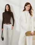 Cashmere Mock Turtleneck Shirt - Long Sleeve-SUUKSESS-SUUKSESS