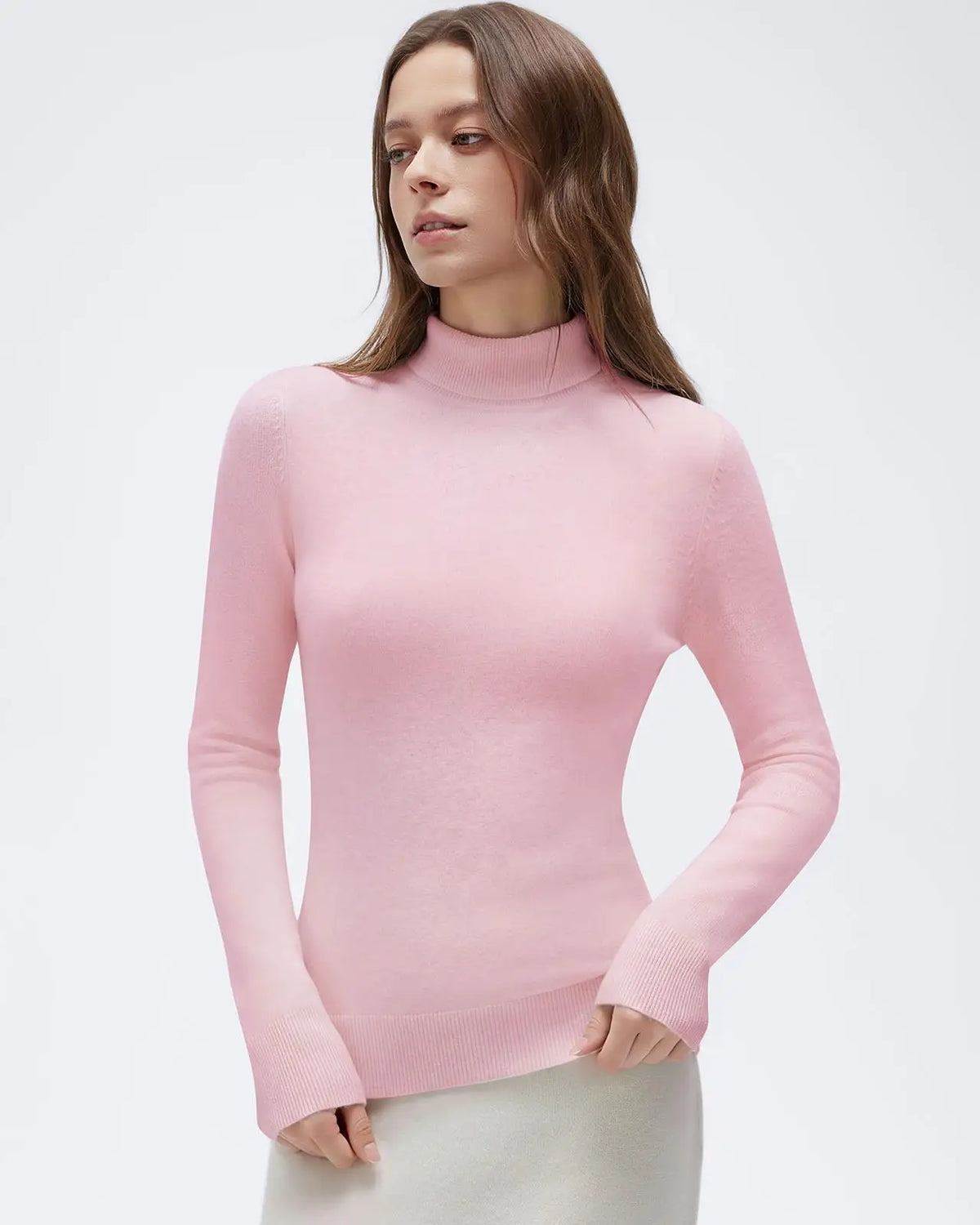 Cashmere Blend Turtle Neck Sweaters - Long Sleeve