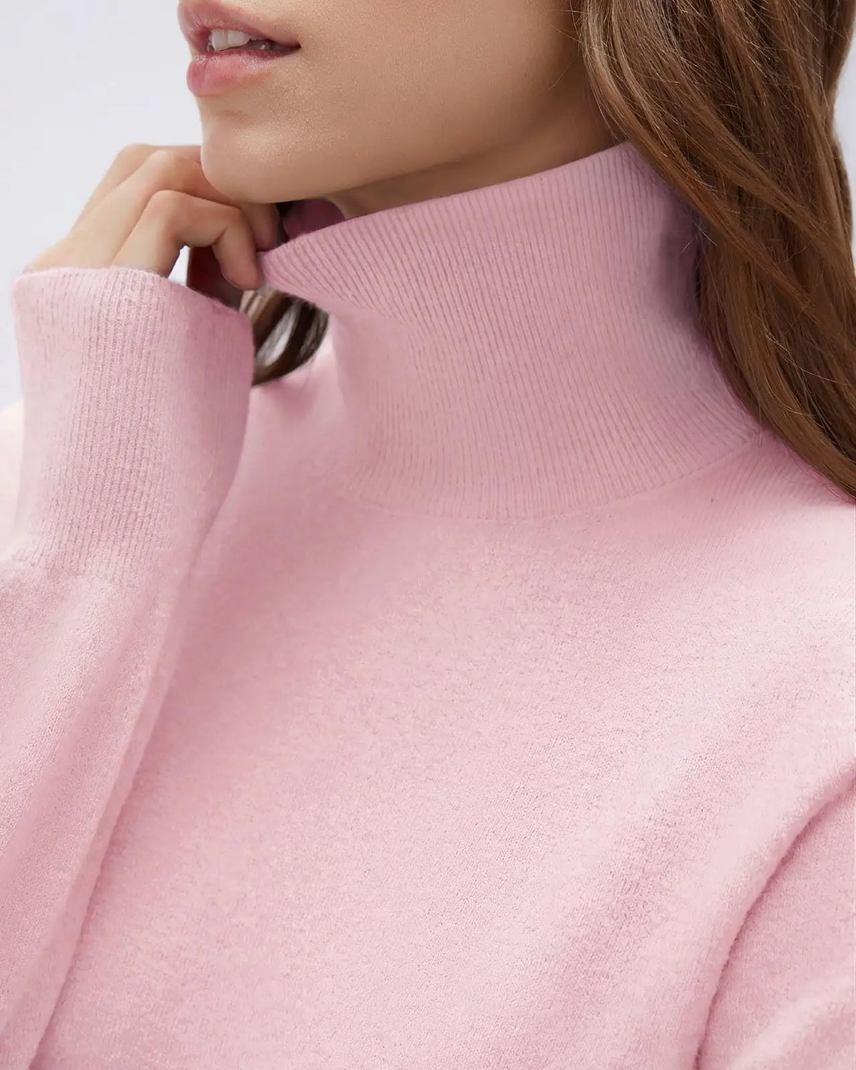 Cashmere Blend Turtle Neck Sweaters - Long Sleeve