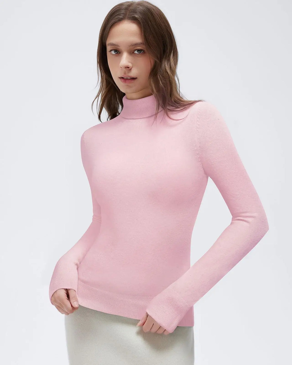 Cashmere Blend Turtle Neck Sweaters - Long Sleeve