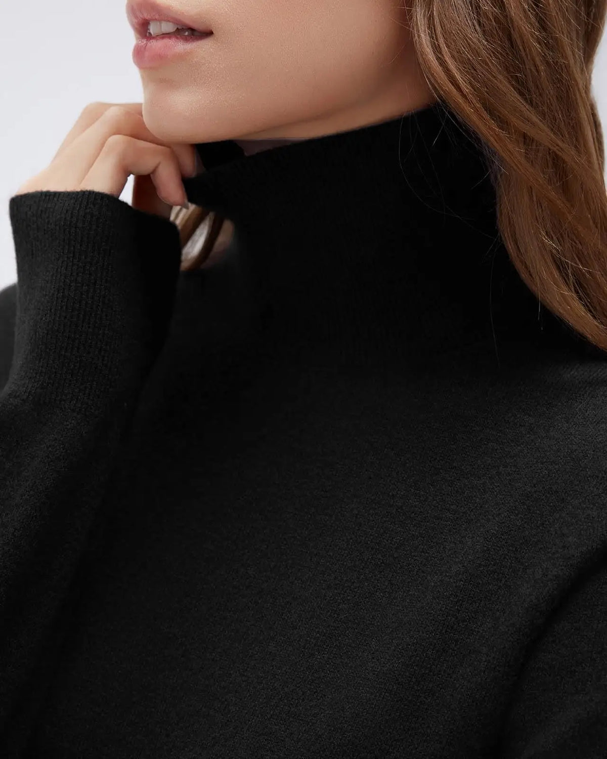 Cashmere Blend Turtle Neck Sweaters - Long Sleeve