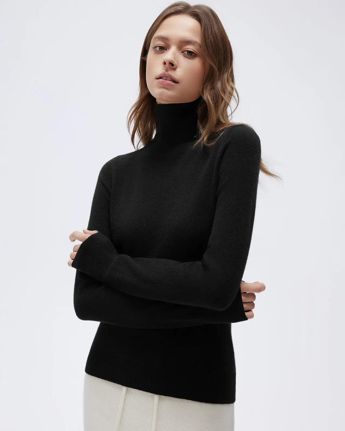 Cashmere Blend Turtle Neck Sweaters - Long Sleeve