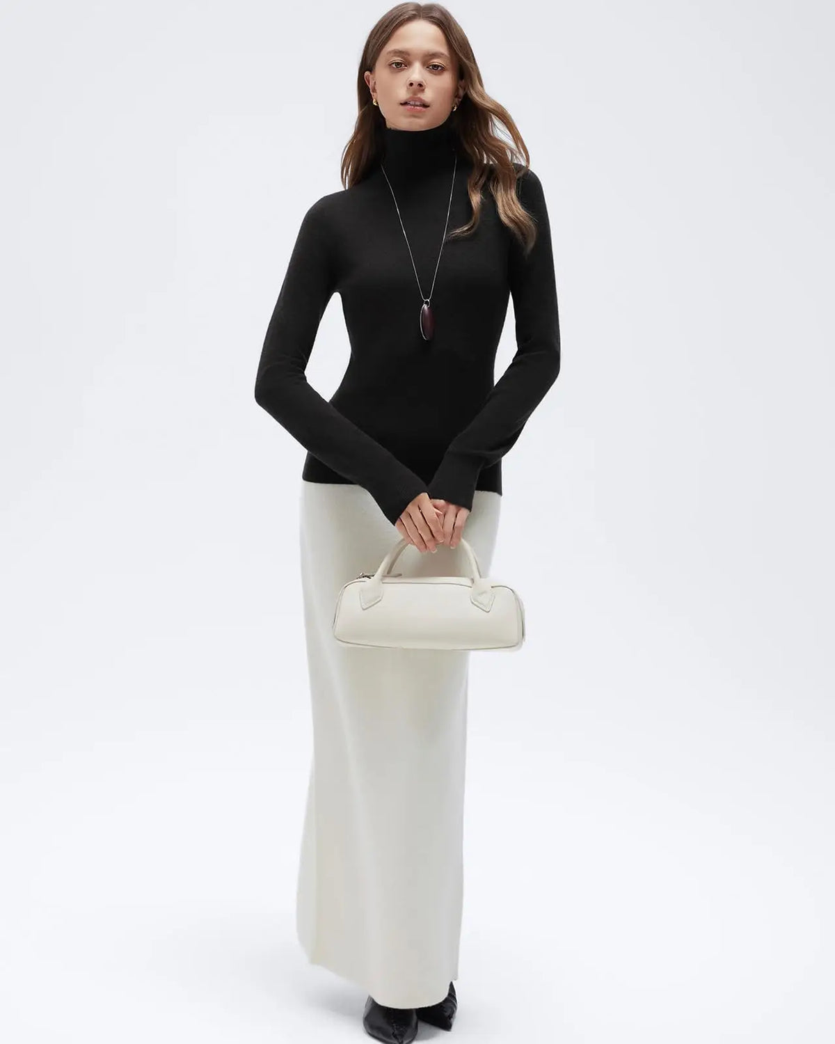 Cashmere Blend Turtle Neck Sweaters - Long Sleeve