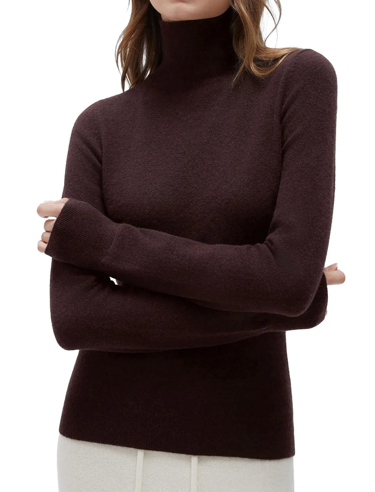 Cashmere Blend Turtle Neck Sweaters - Long Sleeve
