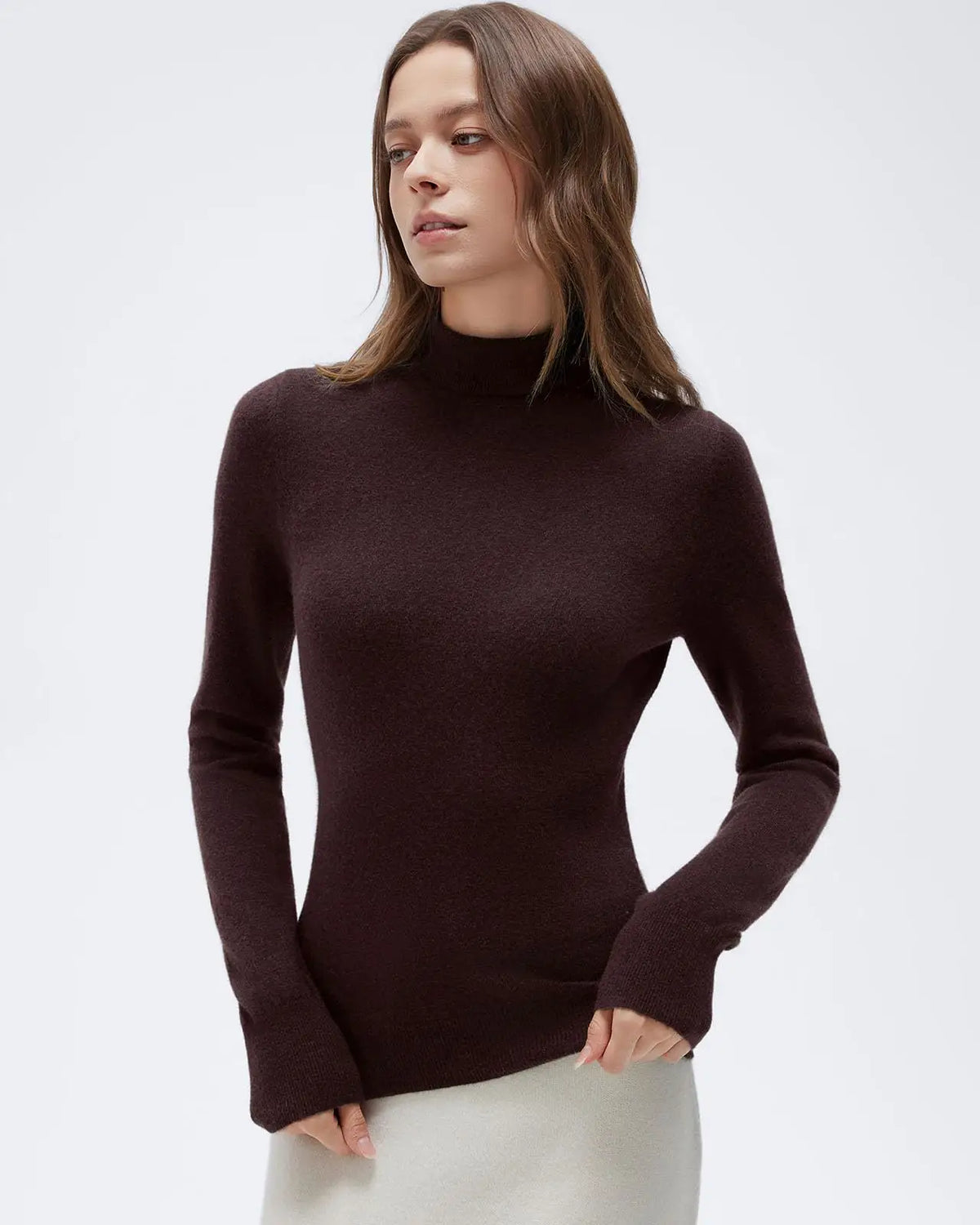 Cashmere Blend Turtle Neck Sweaters - Long Sleeve