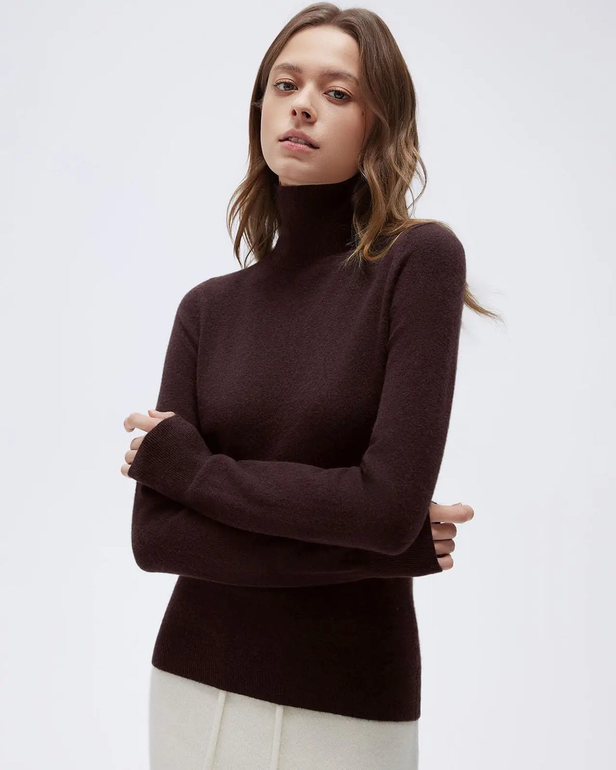 Cashmere Blend Turtle Neck Sweaters - Long Sleeve