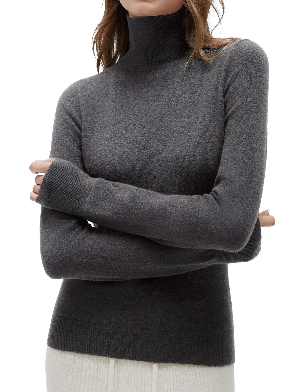 Cashmere Blend Turtle Neck Sweaters - Long Sleeve