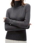 Cashmere Blend Turtle Neck Sweaters - Long Sleeve