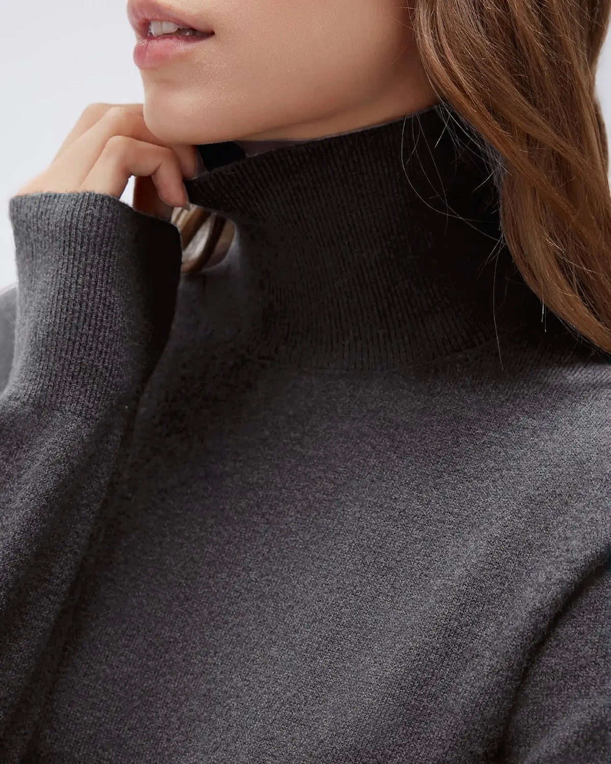 Cashmere Blend Turtle Neck Sweaters - Long Sleeve