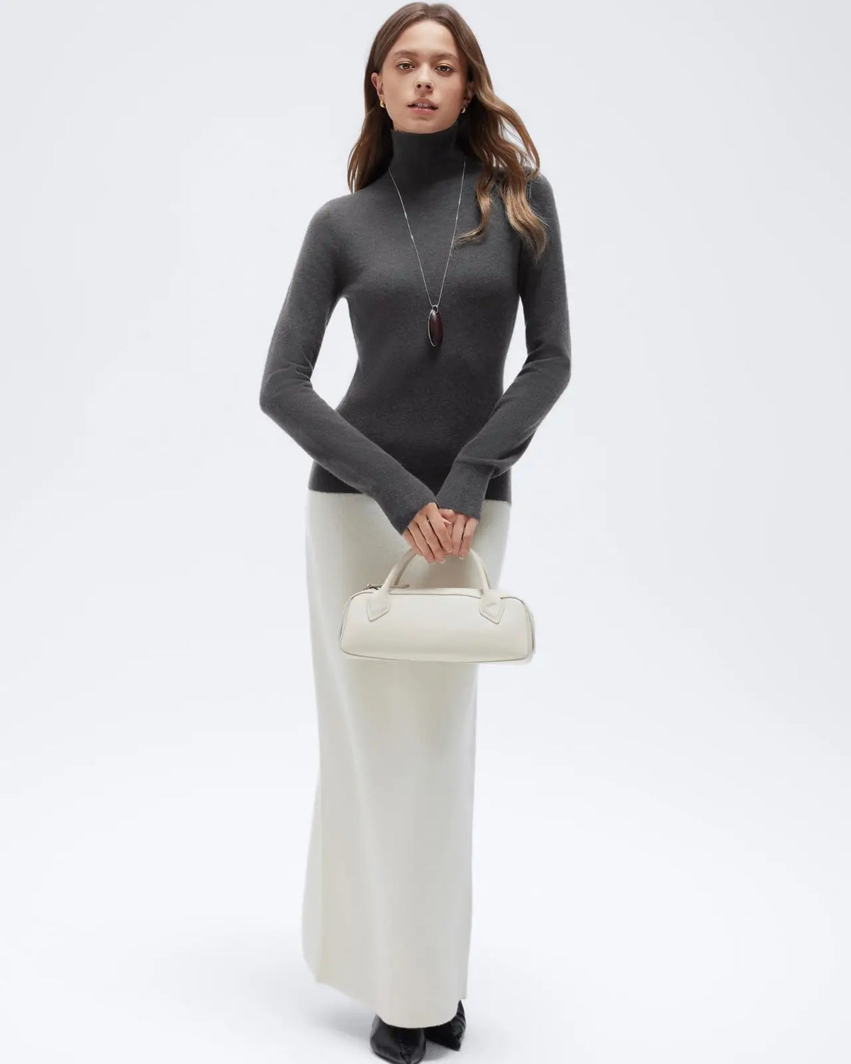 Cashmere Blend Turtle Neck Sweaters - Long Sleeve