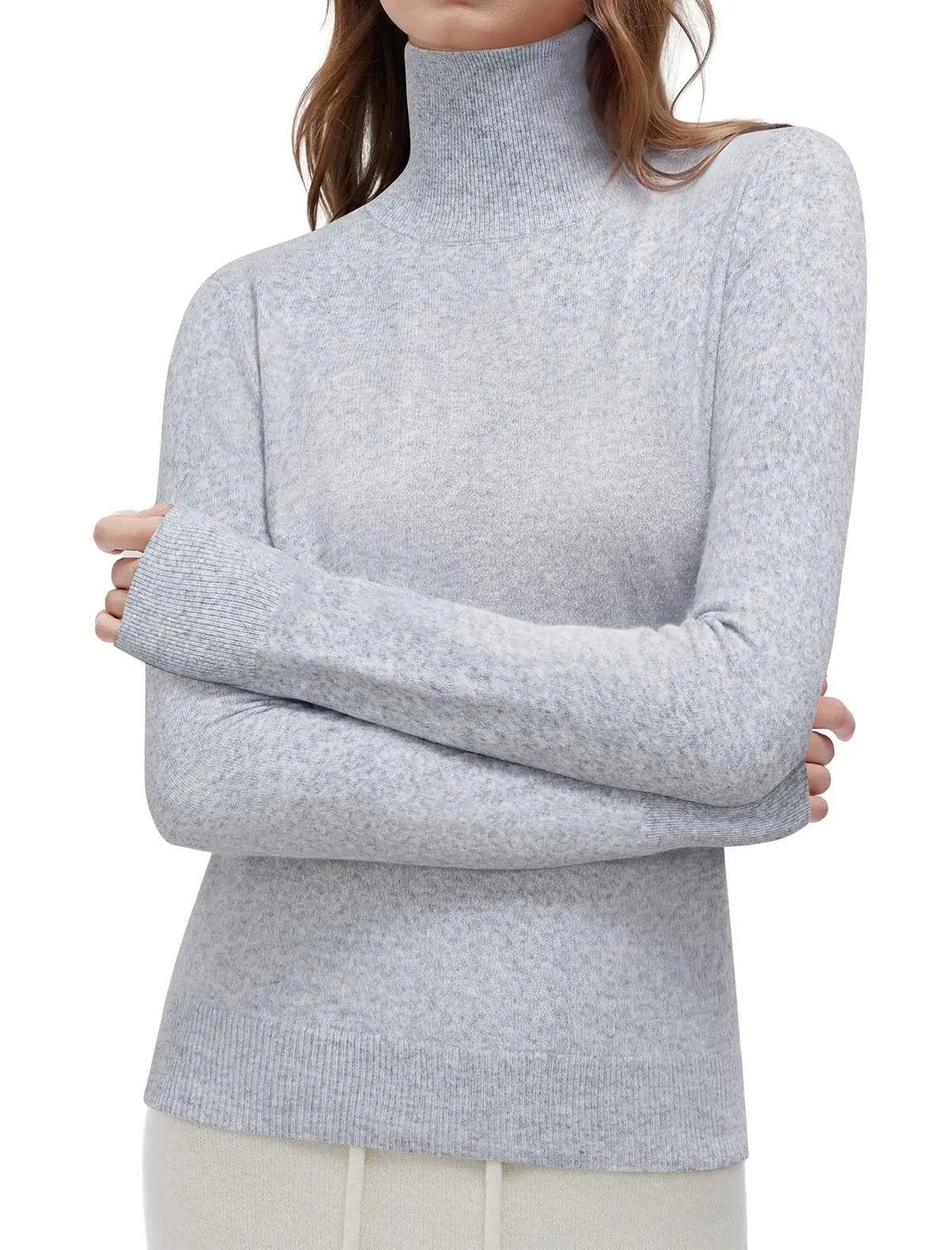 Cashmere Blend Turtle Neck Sweaters - Long Sleeve