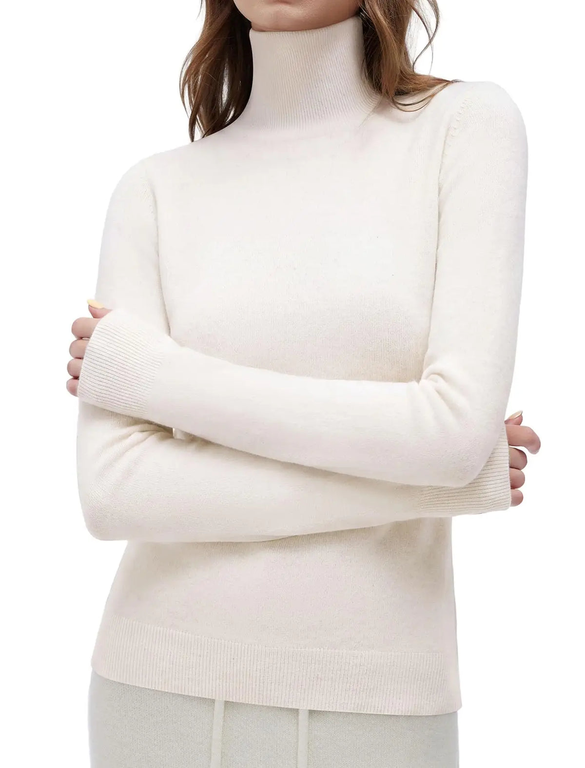 Cashmere Blend Turtle Neck Sweaters - Long Sleeve