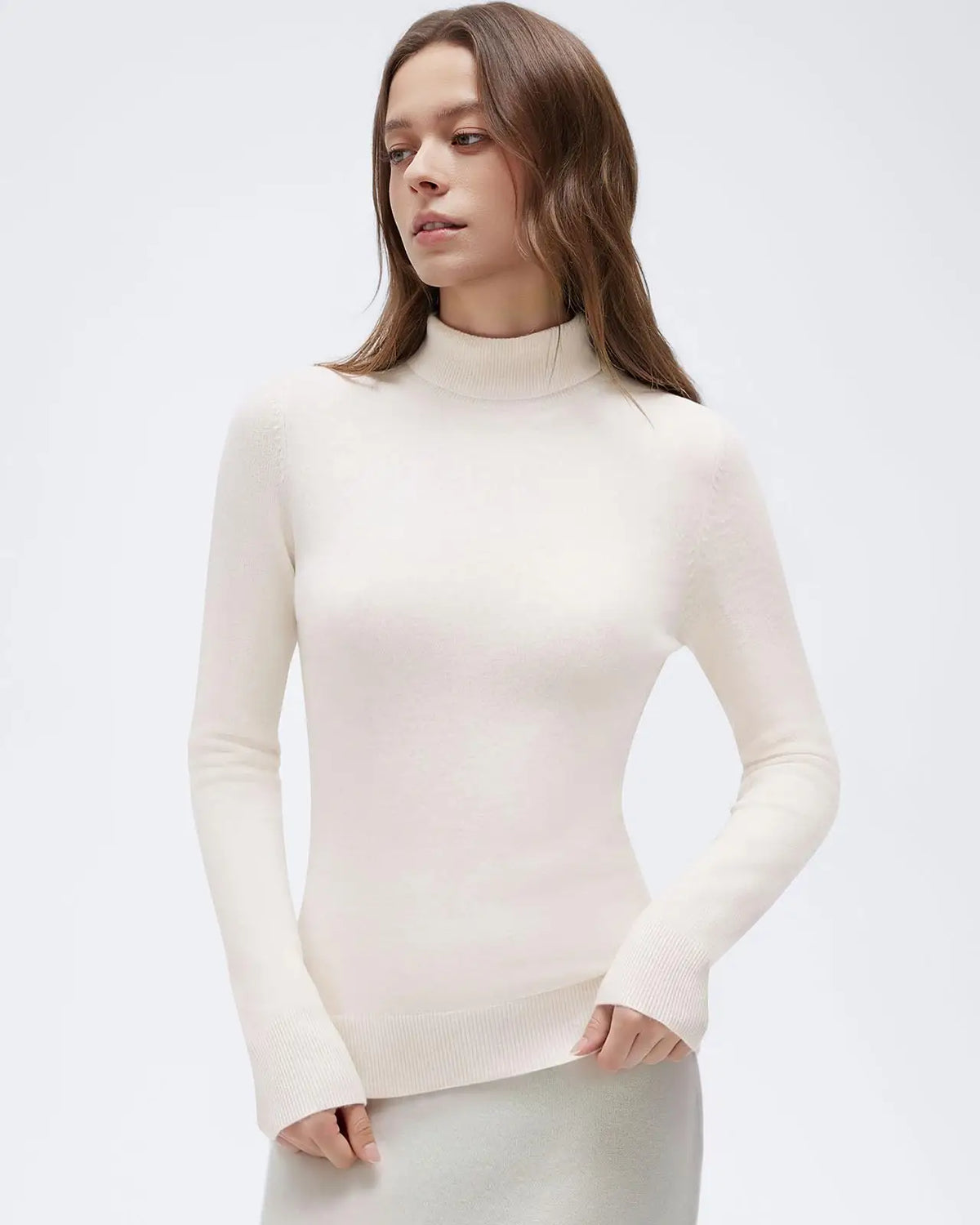 Cashmere Blend Turtle Neck Sweaters - Long Sleeve
