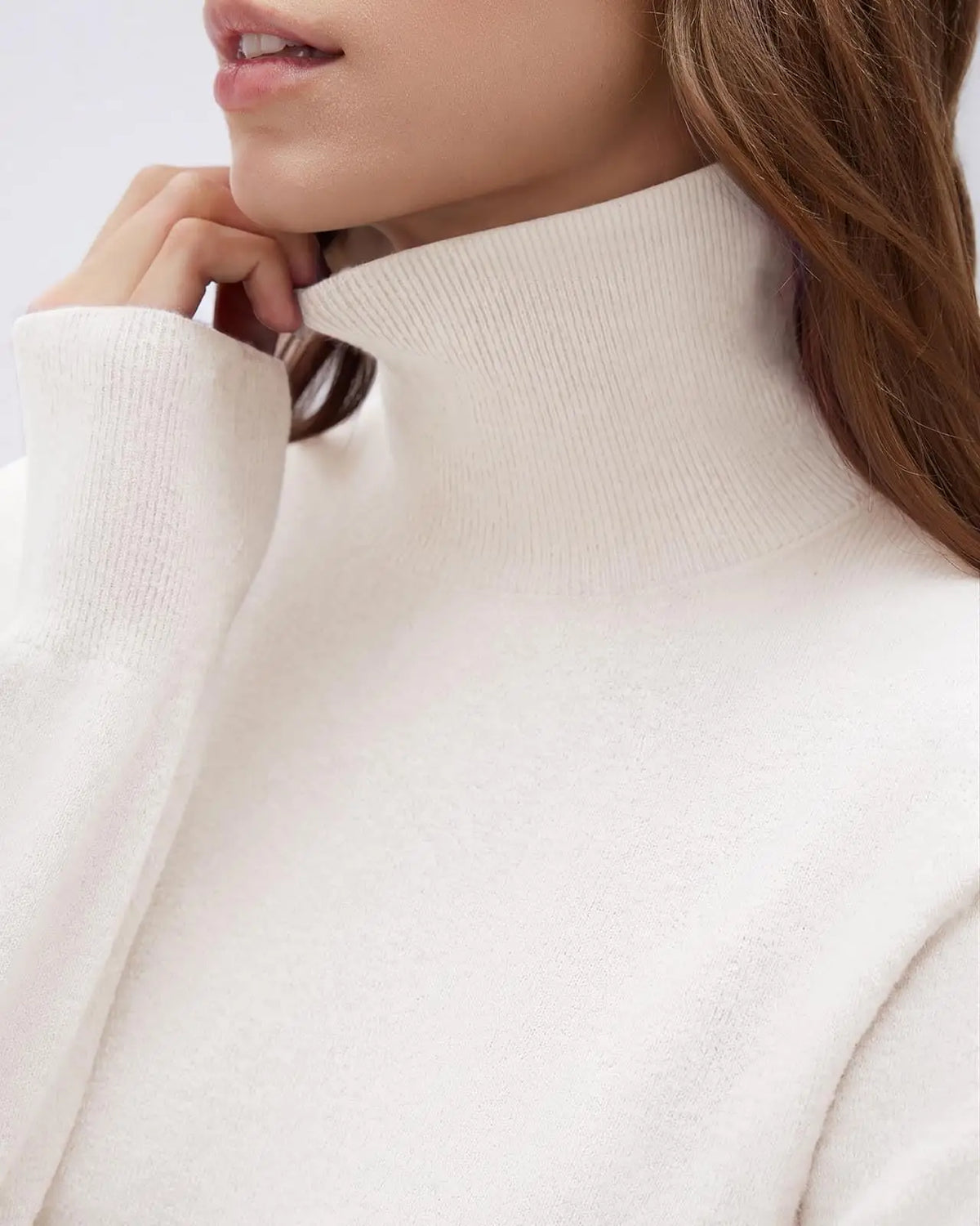 Cashmere Blend Turtle Neck Sweaters - Long Sleeve