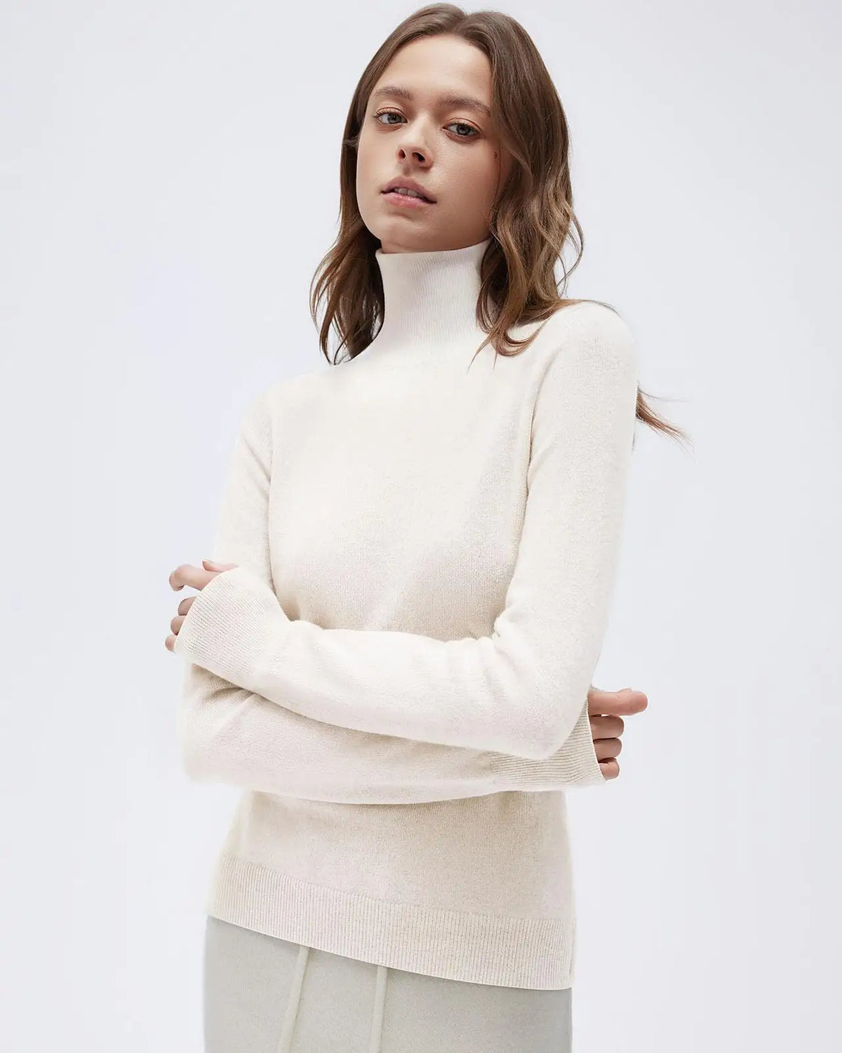 Cashmere Blend Turtle Neck Sweaters - Long Sleeve