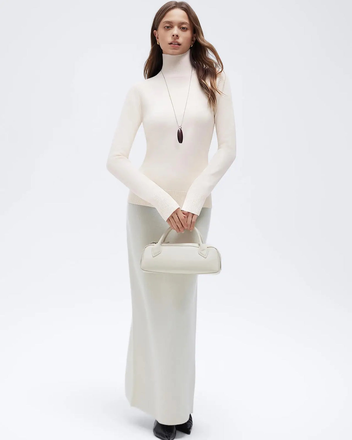 Cashmere Blend Turtle Neck Sweaters - Long Sleeve