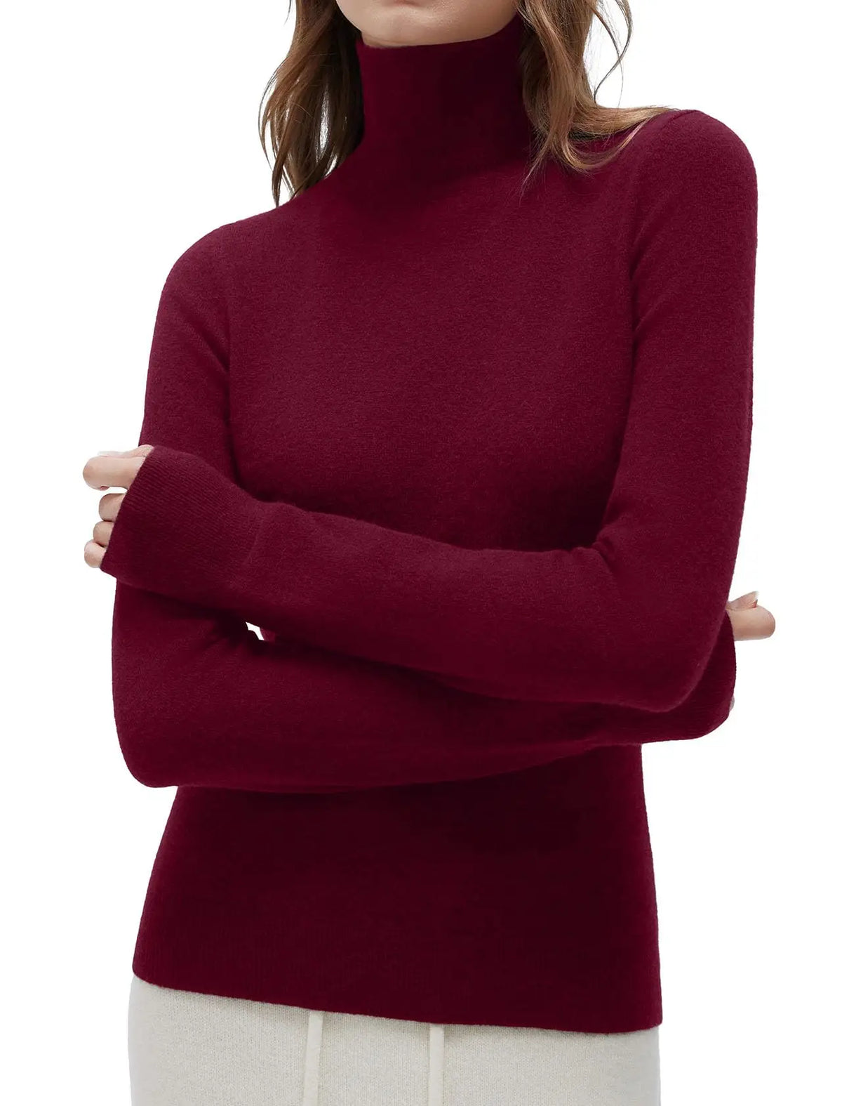 Cashmere Blend Turtle Neck Sweaters - Long Sleeve