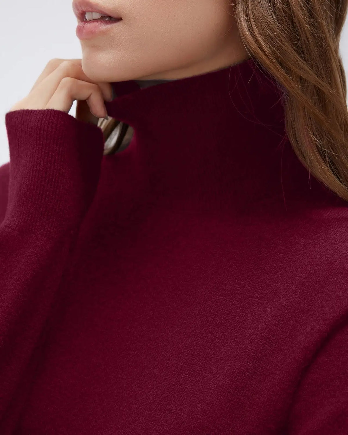 Cashmere Blend Turtle Neck Sweaters - Long Sleeve