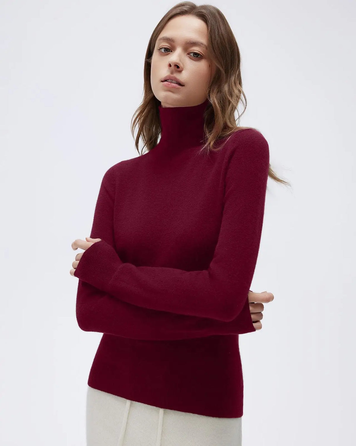 Cashmere Blend Turtle Neck Sweaters - Long Sleeve