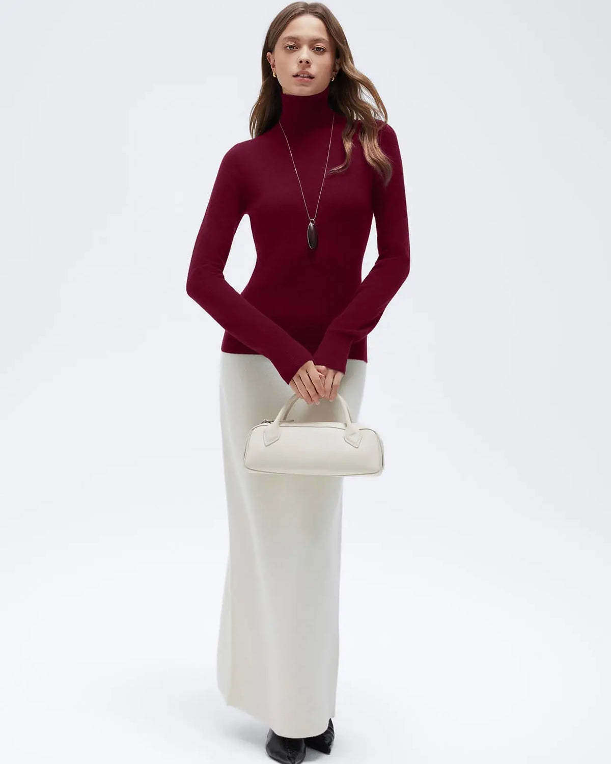 Cashmere Blend Turtle Neck Sweaters - Long Sleeve