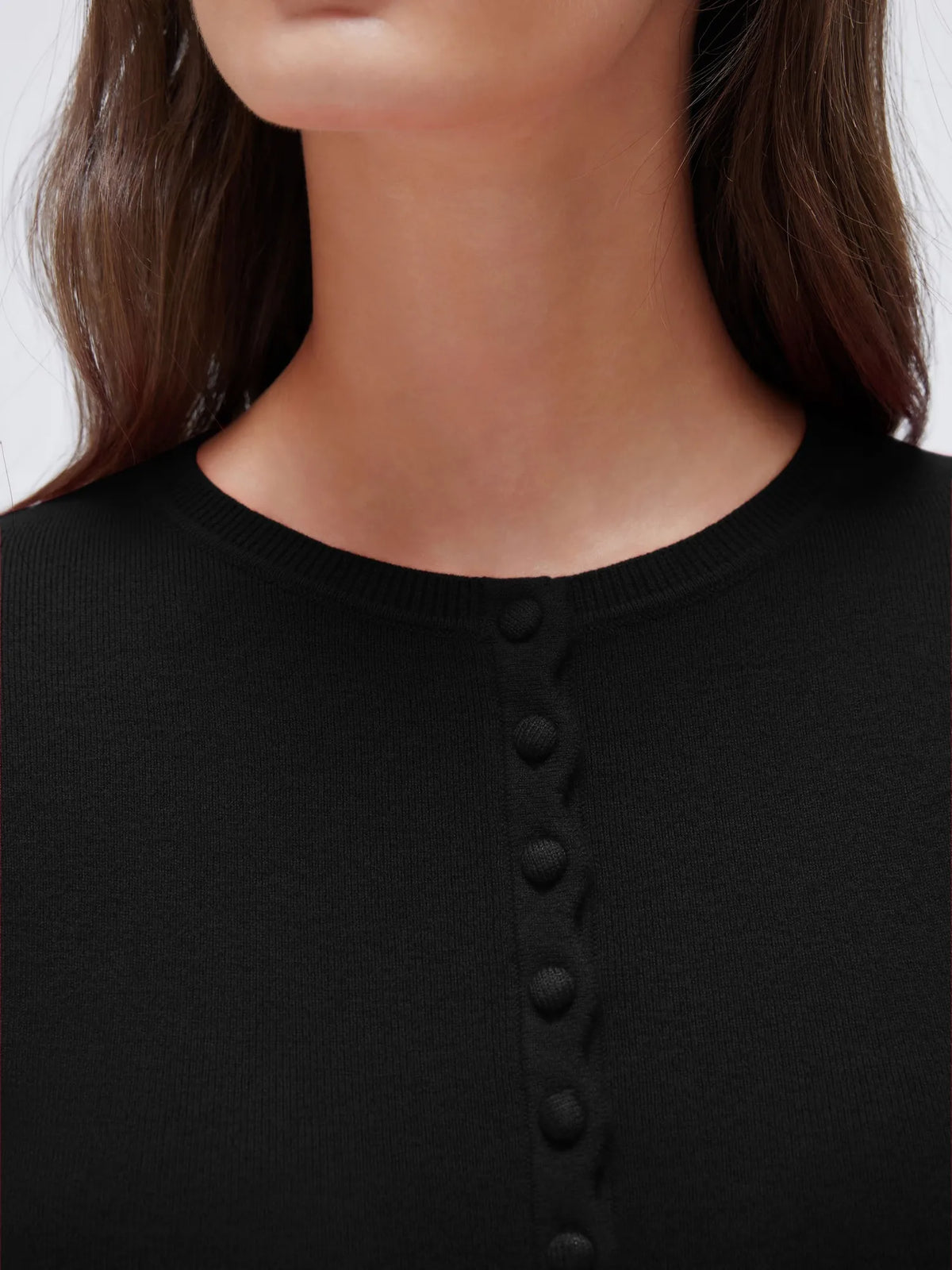 Cashmere Crewneck Cardigan Sweater
