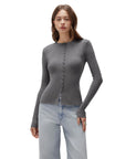 Cashmere Crewneck Cardigan Sweater