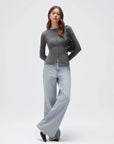 Cashmere Crewneck Cardigan Sweater